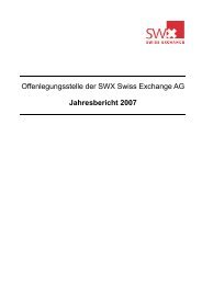 Offenlegungsstelle der SWX Swiss Exchange AG - SIX Exchange ...