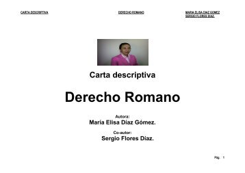 Carta descriptiva Derecho Romano - Facultad de Derecho y ...