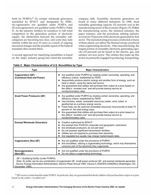 The Changing Structure of the Electric Power Industry 2000: An ... - EIA