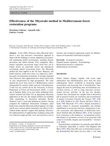 Effectiveness of the Miyawaki method in Mediterranean ... - LERF