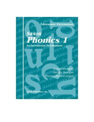 Saxon Phonics 1 Literature Extensions Product ... - Saxon Publishers