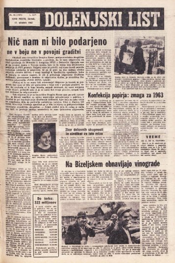 17. oktober 1963 (št. 707) - Dolenjski list