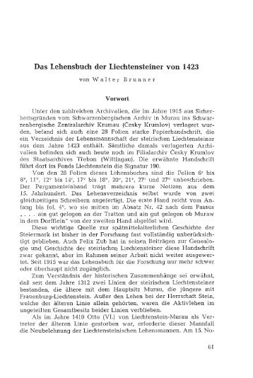 Das Lehensbuch der Liechtensteiner von 1423 - Steiermärkisches ...