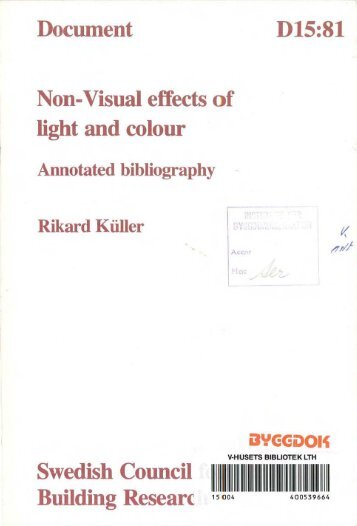 DOCUDlent Non-Visual effects of light and colour Annotated ...