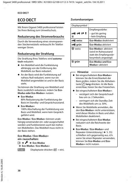 Gigaset S400 professional - Siemens Enterprise Communications