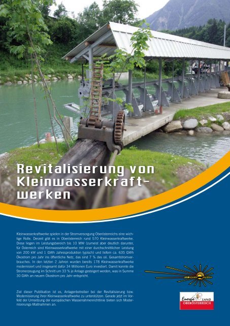 Revitalisierung eines Kleinwasserkraftwerkes