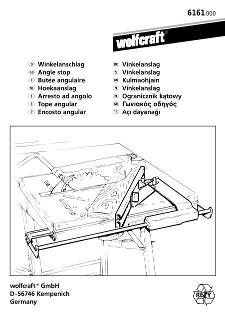 wolfcraft® GmbH D - 56746 Kempenich Germany D Winkelanschlag ...