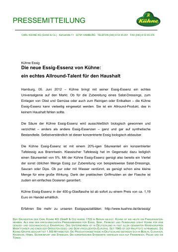 Die neue Essig-Essenz von Kühne: ein echtes - kuehne.de