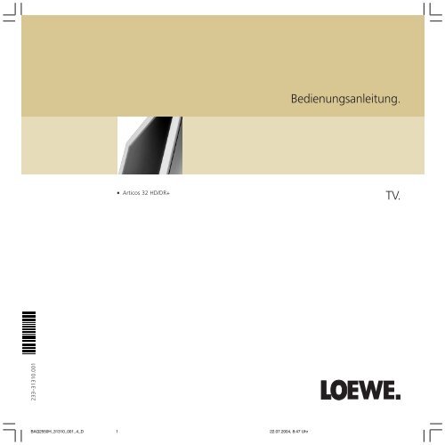 Bedienungsanleitung. TV. - Loewe