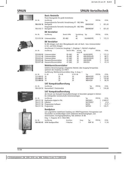 Elektromaterial 2009 - Teilliste 13 - Teilregister_KUG.win - uni elektro