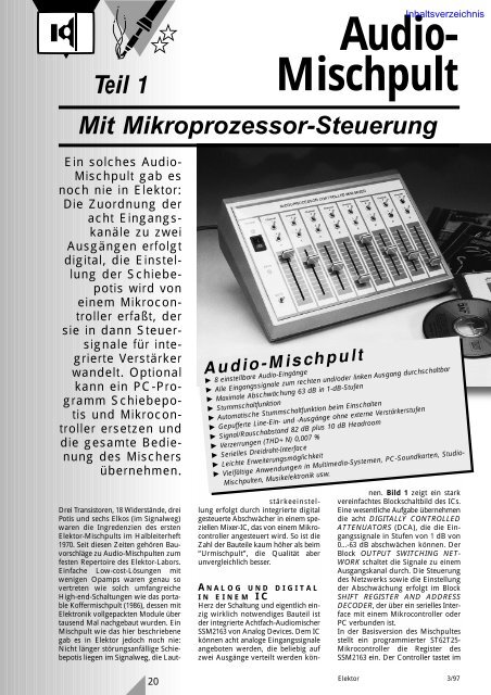 Audio- Mischpult - WebHTB