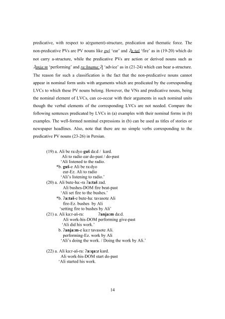 Separability of Light Verb Constructions in Persian*