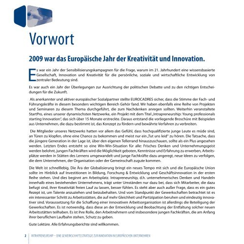 Intrapreneurship Innovation - Eurocadres