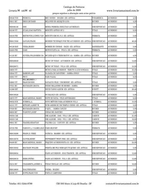 Catologo de part c cab - Musimed