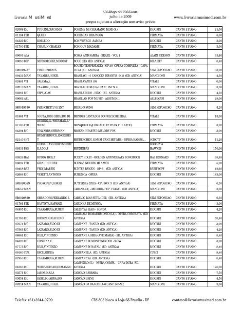 Catologo de part c cab - Musimed