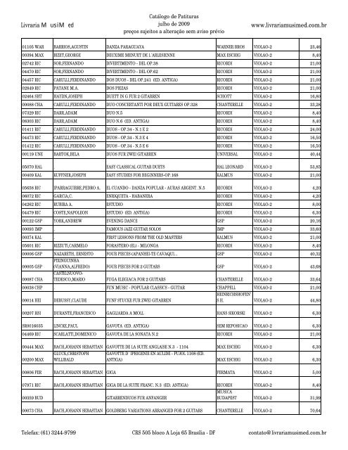 Catologo de part c cab - Musimed