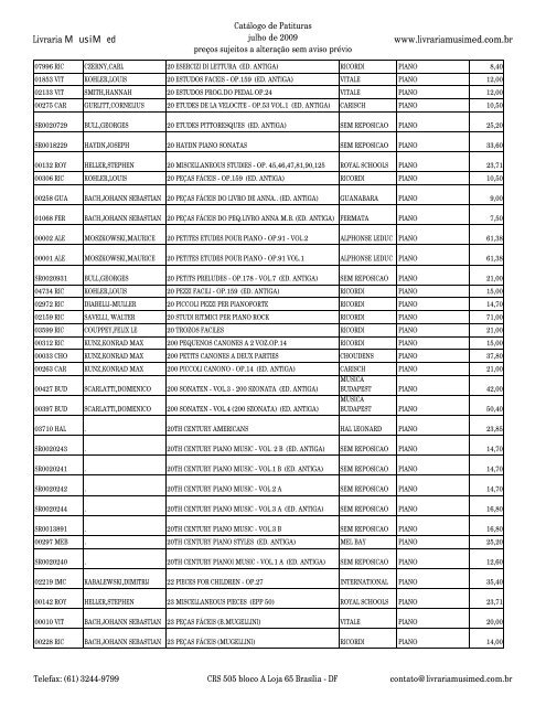 Catologo de part c cab - Musimed