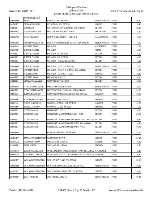 Catologo de part c cab - Musimed