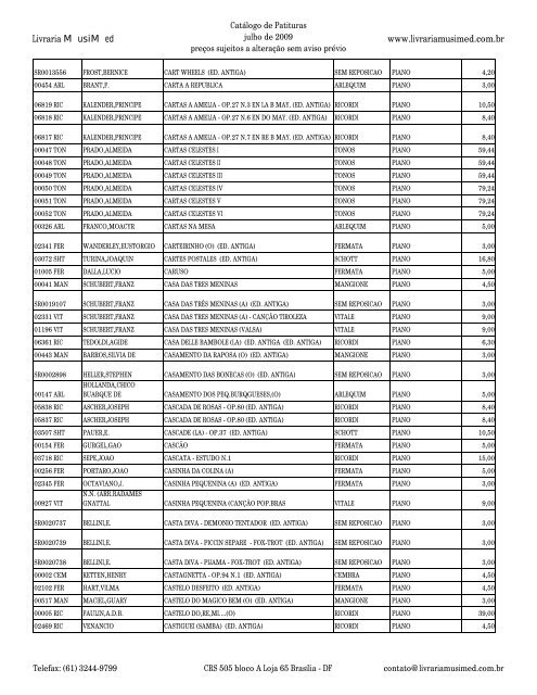 Catologo de part c cab - Musimed