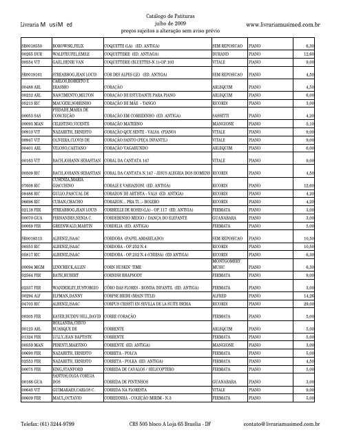 Catologo de part c cab - Musimed