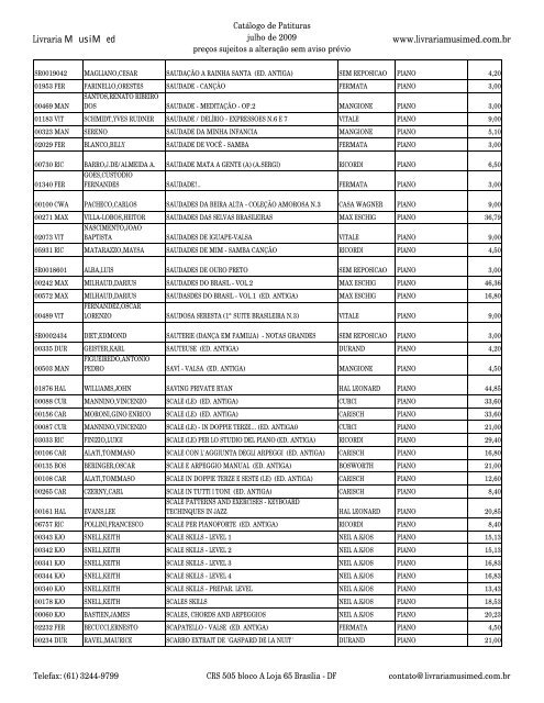 Catologo de part c cab - Musimed