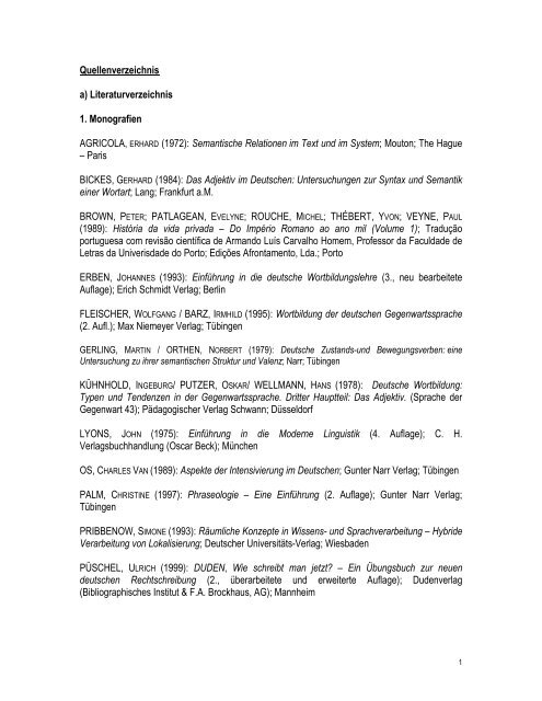 Quellenverzeichnis a) Literaturverzeichnis - Universidade do Minho