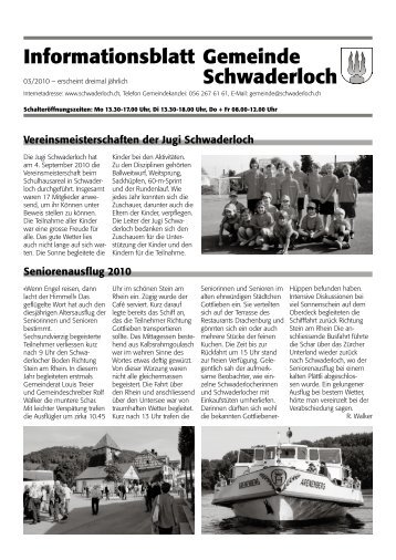 Informationsblatt Gemeinde Schwaderloch