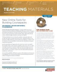 teAcHing MATErIAlS - Harvard Business School Press