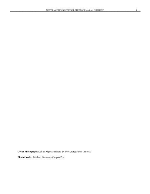 Asian Elephant Studbook - AZA Elephant TAG/SSP Homepage