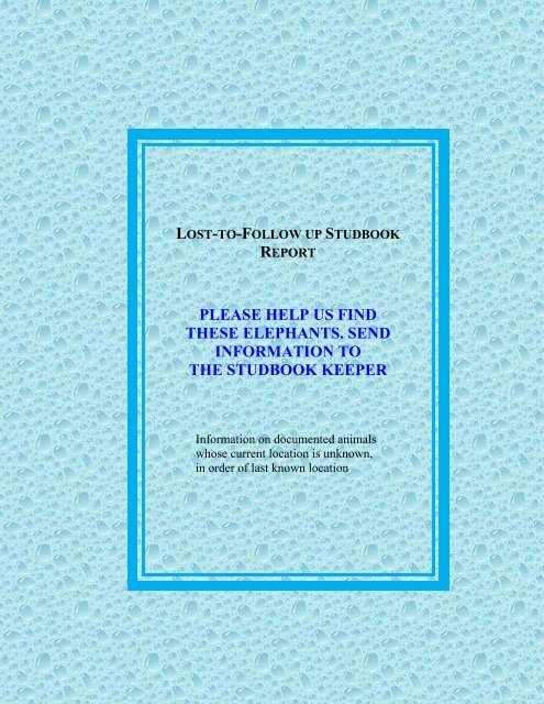 Asian Elephant Studbook - AZA Elephant TAG/SSP Homepage