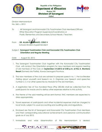 Department of Education - Division of Sarangani