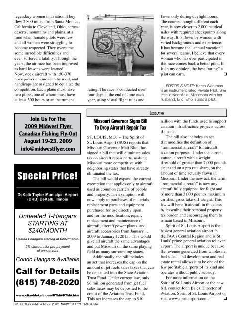 PDF Version October November 2008 - Midwest Flyer