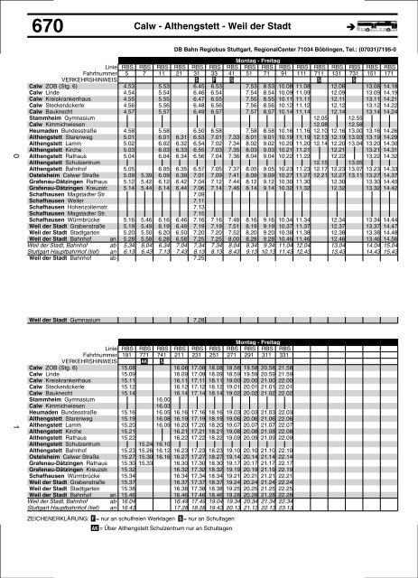 Calw - Althengstett - Weil der Stadt - VGC