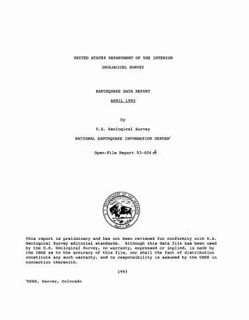 Open-File Report 93-604 ^f This report is preliminary ... - the USGS