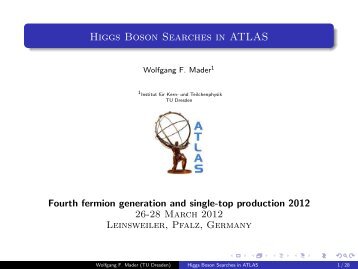 Higgs Boson Searches in ATLAS - Institut für Kern- und Teilchenphysik