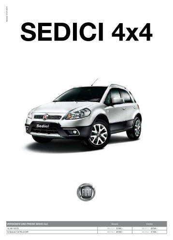 Preisliste Fiat Sedici - Garage im Steiger AG