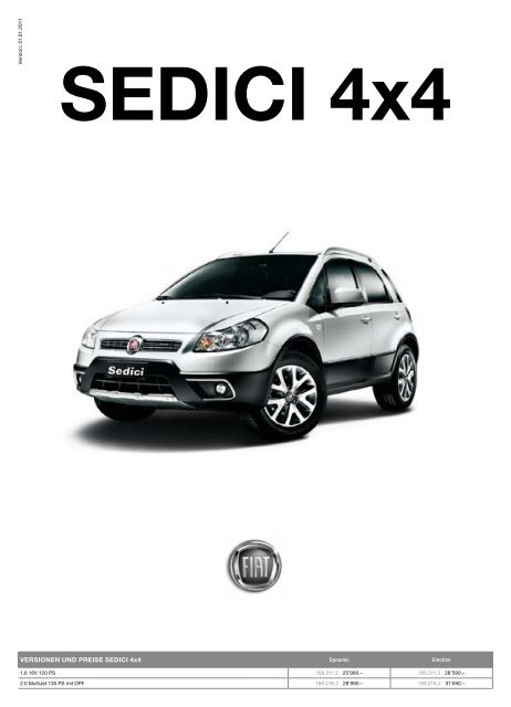 Preisliste Fiat Sedici Garage Im Steiger Ag