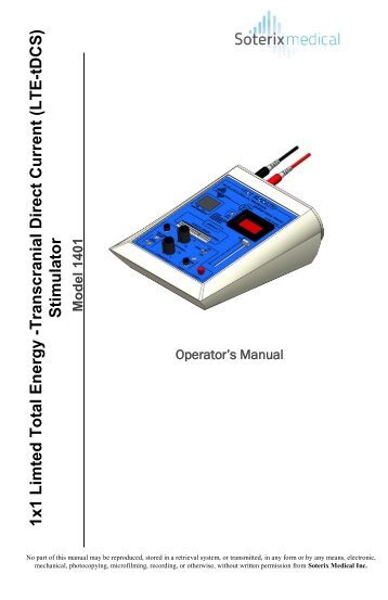 Tran sc ra nial Direct Curre nt (LT E -tDCS) - Soterix Medical