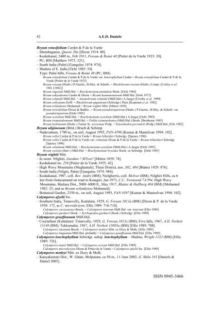 Checklist of the bryophytes of Tamil Nadu, India - Jan-Peter Frahm