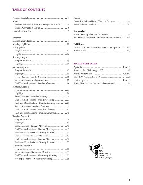 Annual Meeting Program Book - American Phytopathological Society