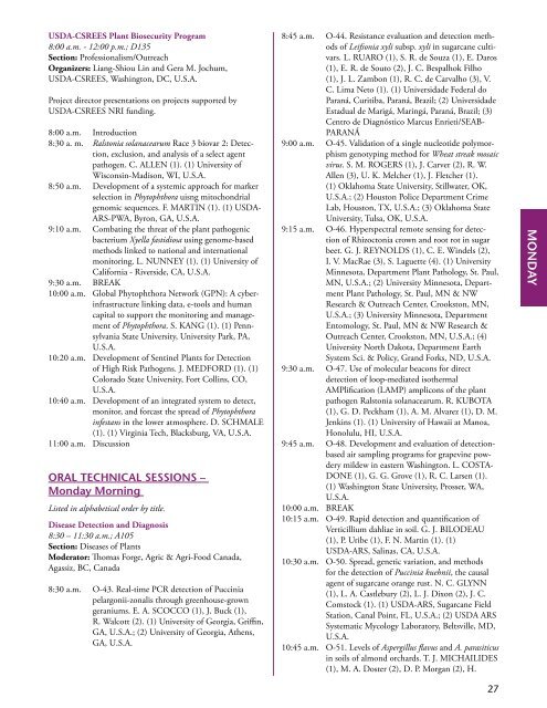 Annual Meeting Program Book - American Phytopathological Society