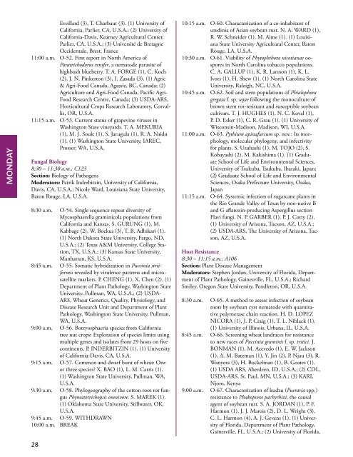 Annual Meeting Program Book - American Phytopathological Society