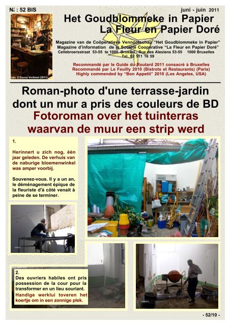 Fotoroman over het tuinterras waarvan de muur een strip werd ...