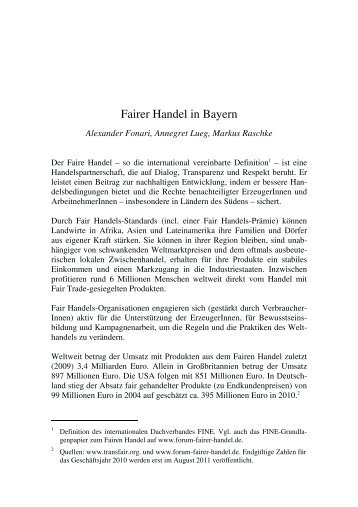 Fairer Handel in Bayern - Eine Welt Netzwerk Bayern