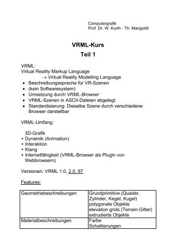 VRML-Kurs Teil 1
