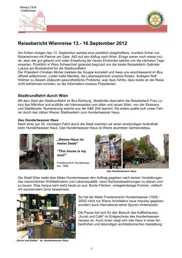 Reisebericht Wienreise 13. - Rotary Club Linthebene