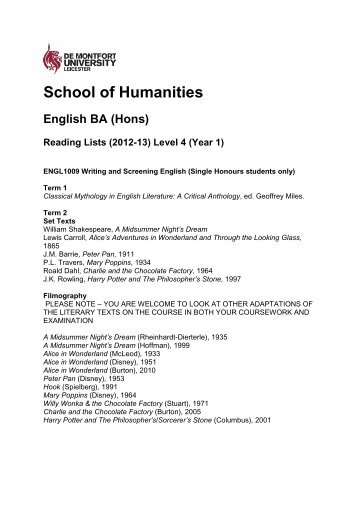 Level 4 (Year1), Reading List