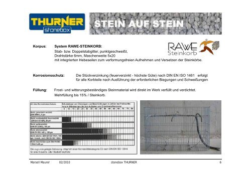 TECHNISCHE DATEN über stonebox THURNER - Ing. Franz Thurner