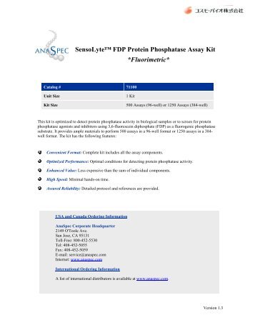 SensoLyte™ FDP Protein Phosphatase Assay Kit *Fluorimetric*