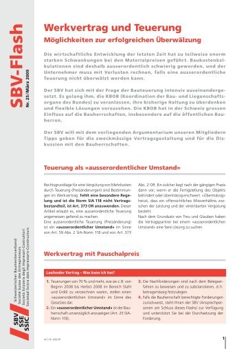 SB V - Fla sh - Schweizerischer Baumeisterverband